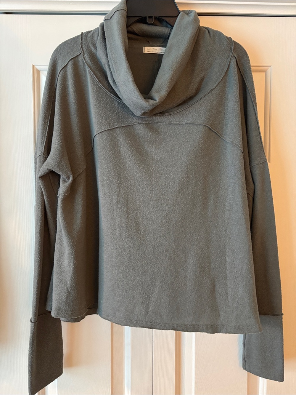 We The Free - Women’s Relaxed Cowl Neck Sweater in Sage with Inside Out Seams